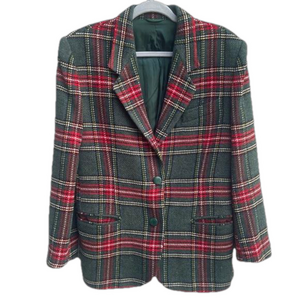 Antonio Baldan Made in Italy Plaid Holiday Blazer Jacket Size Medium Large